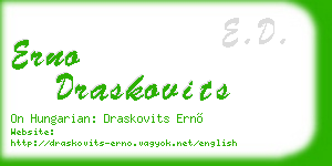 erno draskovits business card