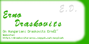 erno draskovits business card